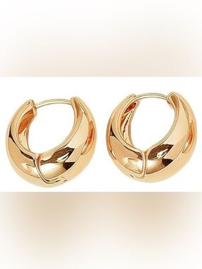 Gold Chunky hinged huggie earrings*